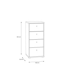 Kommode >TEMPRA2< 4 Schubladen, in Artisan Eiche  - 38,6x85,5x34,8cm (BxHxT)