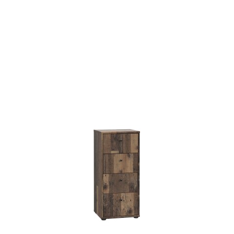 Kommode >TEMPRA2< 4 Schubladen, in Old – Wood Vintage - 38,6x85,5x34,8cm (BxHxT)