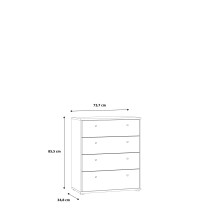 Kommode >TEMPRA2< 4 Schubladen, in Old – Wood Vintage - 73,7x85,5x34,8cm (BxHxT)