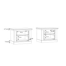 Nachttisch >KASHMIR< (2er-Set) in Pinie Weiss - 67,2x48,9x45,1cm (BxHxT)