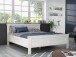 Bett >KASHMIR< Liegefläche 180x200cm, in Pinie Weiss - 191,3x99,4x210cm (BxHxT)