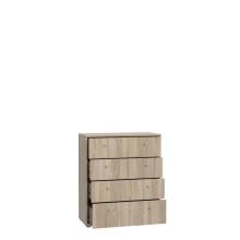 Kommode >TEMPRA2< 4 Schubladen, in Sonoma Eiche Dekor - 73,7x85,5x34,8cm (BxHxT)