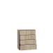 Kommode >TEMPRA2< 4 Schubladen, in Sonoma Eiche Dekor - 73,7x85,5x34,8cm (BxHxT)
