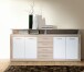 Sideboard >CAVA< 4 Türen, 4 Schübe, Sonoma Eiche / Weiss - 197,5x94,4x36,3cm (BxHxT)