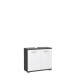 Waschbeckenunterschrank >CHAMP< 2 Türen, Betonoptik Dunkelgrau / Weiss Glanz - 69,9x62x28,9cm (B/H/T)