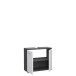 Waschbeckenunterschrank >CHAMP< 2 Türen, Betonoptik Dunkelgrau / Weiss Glanz - 69,9x62x28,9cm (B/H/T)