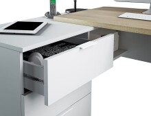 Büromöbel-Set >OFFICE< (Büromöbel-Set) in Canadian Eiche/Artik Weiß