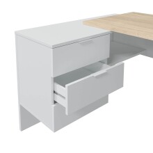 Büromöbel-Set >OFFICE< (Büromöbel-Set) in Canadian Eiche/Artik Weiß