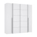Dreh-/Schwebetürenschrank >NARAGO< 10 Böden, 2 Stangen, in Weiss - 270,3x210,5x61,2cm (BxHxT)