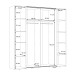 Dreh-/Schwebetürenschrank >NARAGO< 10 Böden, 2 Stangen, Salbei / Eiche Dekor - 270,3x210,5x61,2cm (BxHxT)