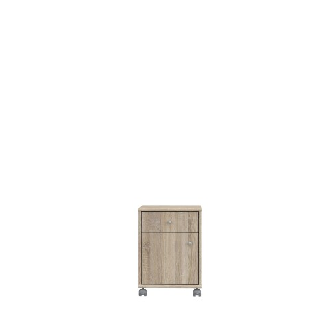 Rollcontainer >Tempra 2< Schublade, Tür, Sonoma Eiche - 38,6x54,1x42cm (BxHxT)