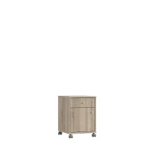 Rollcontainer >Tempra 2< Schublade, Tür, Sonoma Eiche - 38,6x54,1x42cm (BxHxT)