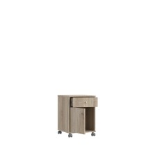 Rollcontainer >Tempra 2< Schublade, Tür, Sonoma Eiche - 38,6x54,1x42cm (BxHxT)