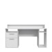 Schreibtisch >TEZAUR< LED-Beleuchtung, Ablage, Fächer, in Weiss  - 160x91x72cm (BxHxT)