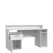 Schreibtisch >TEZAUR< LED-Beleuchtung, Ablage, Fächer, in Weiss  - 160x91x72cm (BxHxT)