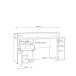 Schreibtisch >TEZAUR< LED-Beleuchtung, Ablage, Fächer, in Weiss  - 160x91x72cm (BxHxT)