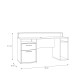 Schreibtisch >TEZAUR<  LED-Beleuchtung, Ablage, Fächer, in Weiss - 160x91x72cm (BxHxT)