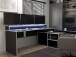 Eckschreibtisch >TEZAUR<  LED-Beleuchtung, Ablage, Weiss / Schwarz - 200x91,1x125,4cm (BxHxT)