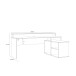 Eckschreibtisch >TEZAUR<  LED-Beleuchtung, Ablage, Weiss / Schwarz - 200x91,1x125,4cm (BxHxT)