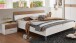 Bett >Budapest< Liegefl. 160x200cm, Weiß / Hickory-Eiche-Dekor - 169x81x210cm (B/H/T)