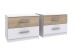 Bettanlage >Budapest< Liegefl. 160x200cm, Weiß / Hickory-Eiche-Dekor - 273x81x210cm (B/H/T)