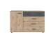 Kombikommode >Budapest< 1 Türen, 5 Schübe, Viking-oak-Dekor / Graphit - 130x83x41cm (B/H/T)