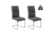Freischwinger >GIBARA< (2er-Set) mit Griff, Edelstahl, Bezug anthrazit - 46x105x62 (BxHxT)