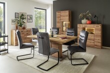 Freischwinger >GIBARA< (2er-Set) mit Griff, Bezug creme - 46x105x62 (BxHxT)