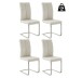 Freischwinger >HUDSON< (4er-Set) mit Griff, Edelstahl, Bezug creme - 43x103x60 (BxHxT)