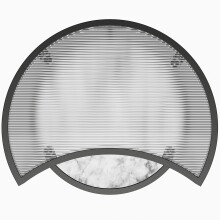 Couchtisch >Halvor< in Weiß, Glas/Metall/MDF - 50x56x39cm (BxHxT)