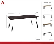 Couchtisch >Sone< in Schwarz - 105x45x49cm (BxHxT)