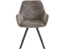 Stuhl >Hæge< in Grau, Samt - 58x85x60cm (BxHxT)