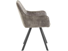 Stuhl >Hæge< in Grau, Samt - 58x85x60cm (BxHxT)
