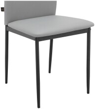Polsterstuhl >Saerik< (2er-Set) in Grau, PU - 44x88x51cm (BxHxT)