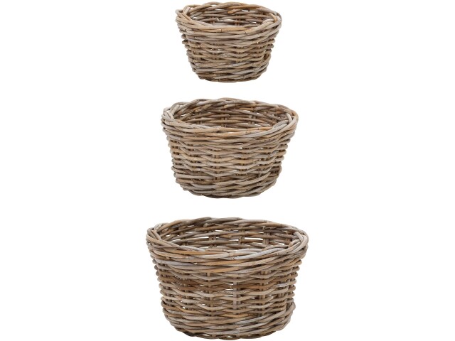 Flechtkorb >Gaute< in Grau, Rattan - 50x30x50cm (BxHxT)