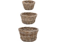 Flechtkorb >Gaute< in Grau, Rattan - 50x30x50cm...
