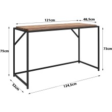 Schreibtisch >Ulva< in Grau, MDF/Folie/Metall -...