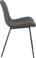 Polsterstuhl >Eskil< (2er-Set) in Grau, Mikrofaser/Metall - 49x82x55cm (BxHxT)