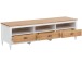 TV-Bank >Audhild< in Weiß, MDF/Kiefer - 160x45x45cm (BxHxT)