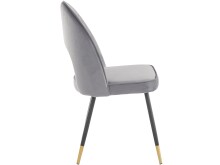 Küchenstuhl >Endre< (2er-Set) in Grau, Samt - 48x84x56cm (BxHxT)