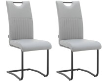 Esszimmerstuhl >Dreng< (2er-Set) in Grau, PU -...