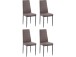 Polsterstuhl >Reidar< (4er-Set) in Braun, PU/Metall - 42x98x53cm (BxHxT)