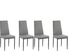 Stuhl >Reidar< (4er Set) in Grau, PU/Metall - 42x98x53cm (BxHxT)