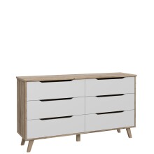 Sideboard >VANKKA< 4 Schubladen, Planked Eiche...