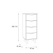 Hochkommode >VANKKA< 4 Schubladen, Planked Eiche Dekor / Weiss - 45x108,7x42cm (B/H/T)