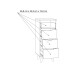 Hochkommode >VANKKA< 4 Schubladen, Planked Eiche Dekor / Weiss - 45x108,7x42cm (B/H/T)