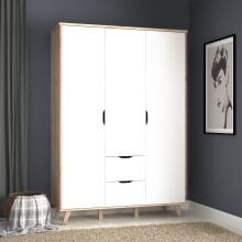 Kleiderschrank >VANKKA< 2 Schübe, Planked...