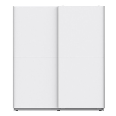 Schiebetürenschrank >WINNER< 2 Böden, 2 Stangen, in Weiss - 170,3x190,5x61,2cm (BxHxT)