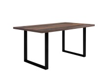 Esstisch >TABLES< Gestell Metall schwarz, Platte Old-wood Vintage - 180x74,7x90cm BxHxT