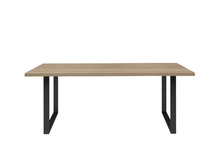 Esstisch >TABLES< Gestell Metall schwarz, Sonoma Eiche Dekor - 180x74,7x90cm (BxHxT)